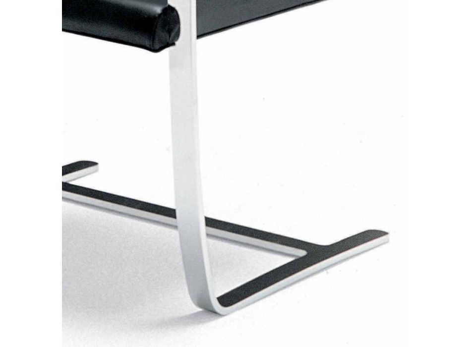 Lederen bureaustoel met chroomstalen structuur Made in Italy - Quartz Viadurini