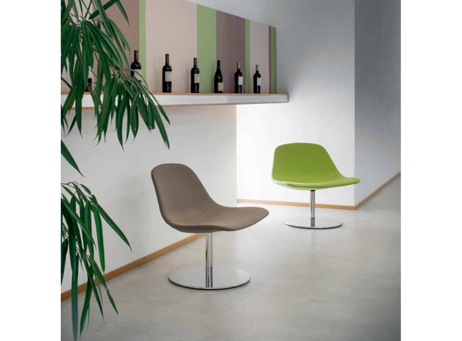 Moderne stoel met ronde basis Llounge door Luxy, made in Italy Viadurini