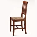 Klassieke design stoel in hout en stro zitting gemaakt in Italië - Dorina