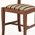 Klassieke designstoel in hout en zitting in stof Made in Italy - Dorina Viadurini