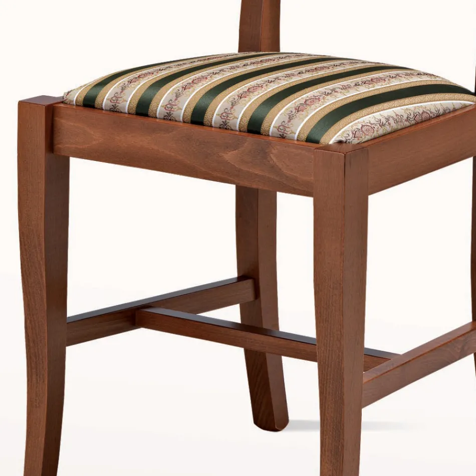 Klassieke designstoel in hout en zitting in stof Made in Italy - Dorina Viadurini