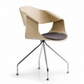 Design stoel in eiken of wengè hout met Italiaans luxe kussen - Rimmel