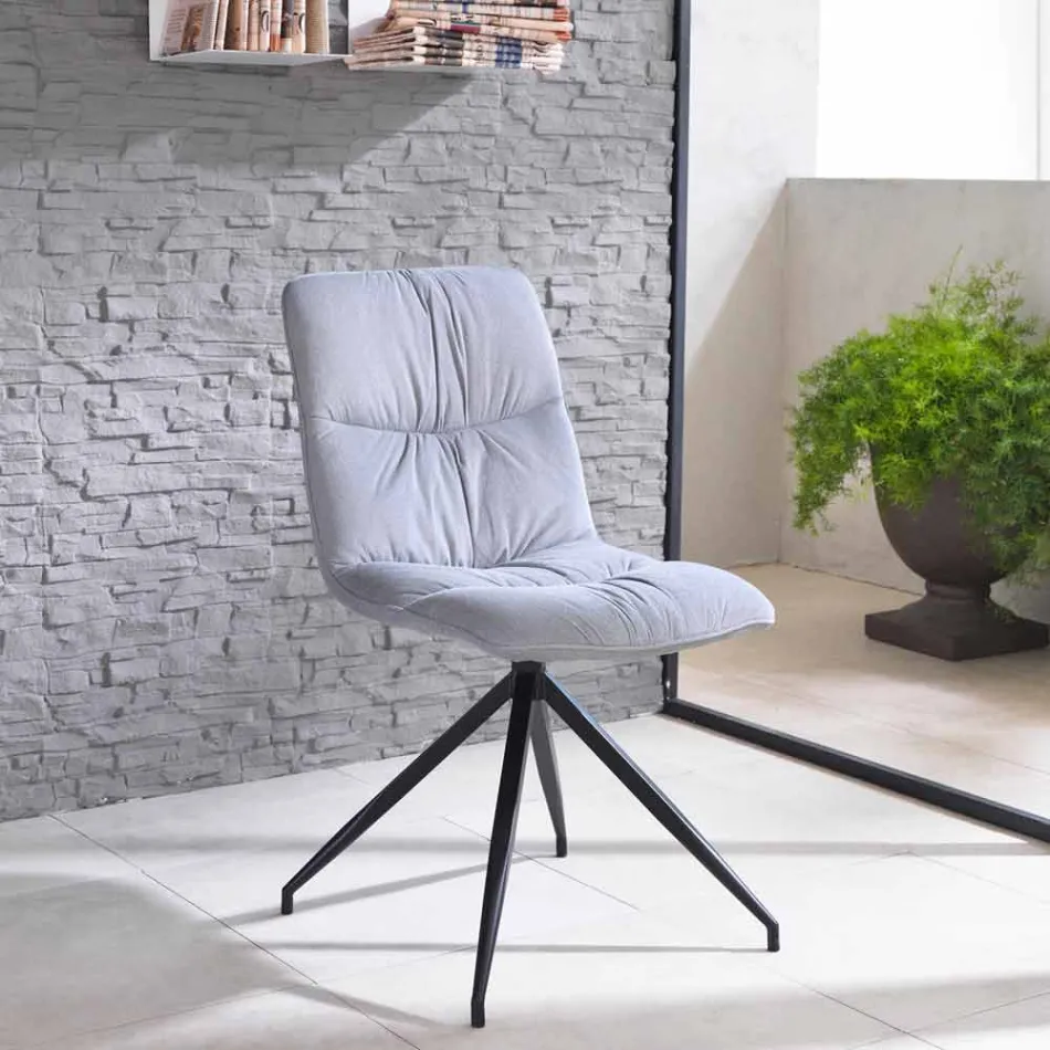 Chair modern design bekleed met stof Chiara Viadurini
