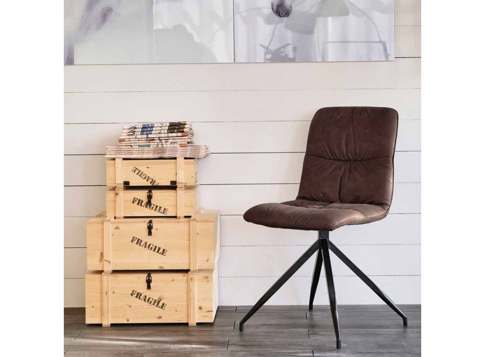 Chair modern design bekleed met stof Chiara Viadurini