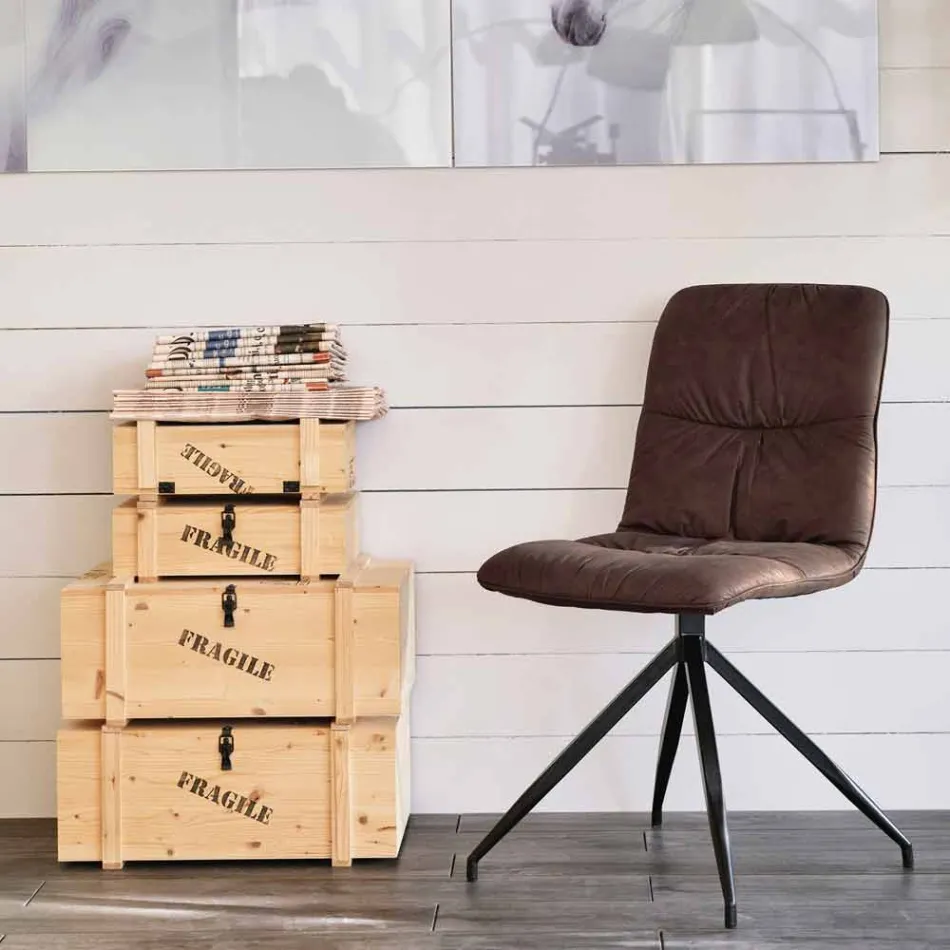 Chair modern design bekleed met stof Chiara Viadurini