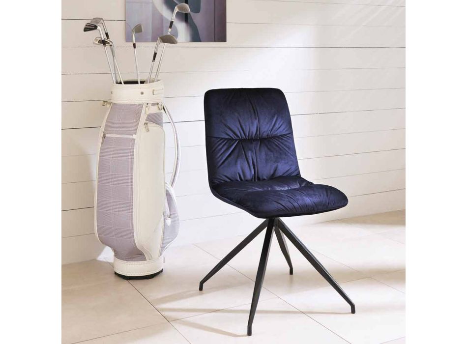 Chair modern design bekleed met stof Chiara Viadurini