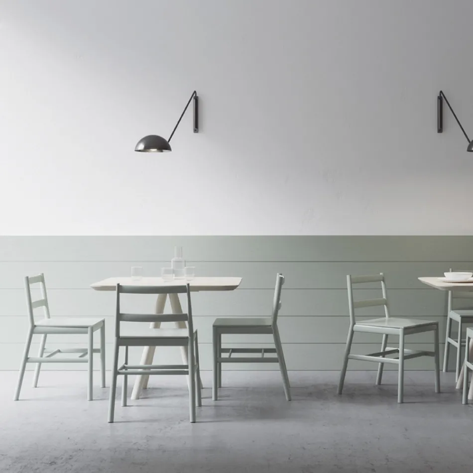 Hoge kwaliteit stoel van massief beukenhout, gemaakt in Italië, 2 stuks - Nora Viadurini