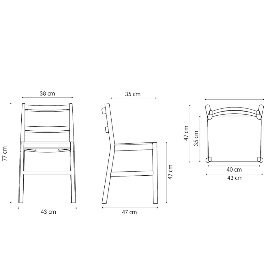 Hoge kwaliteit stoel van massief beukenhout, gemaakt in Italië, 2 stuks - Nora Viadurini