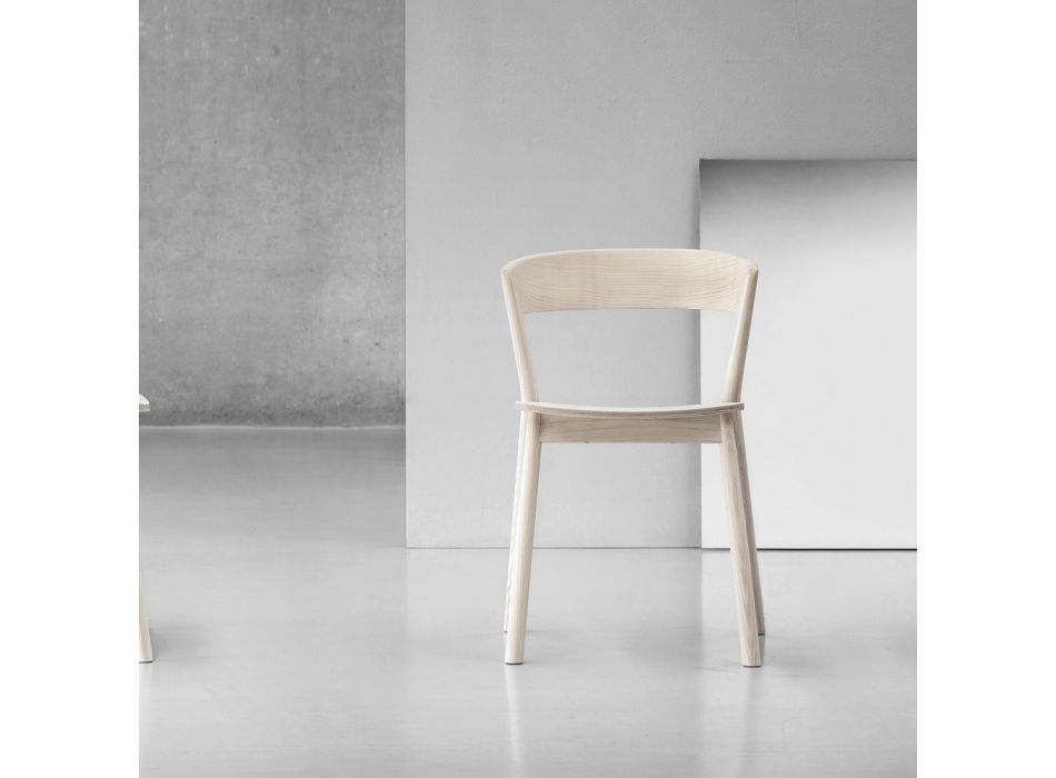 Hoge kwaliteit stoel van essenhout, gemaakt in Italië, 2 stuks - Oslo Viadurini