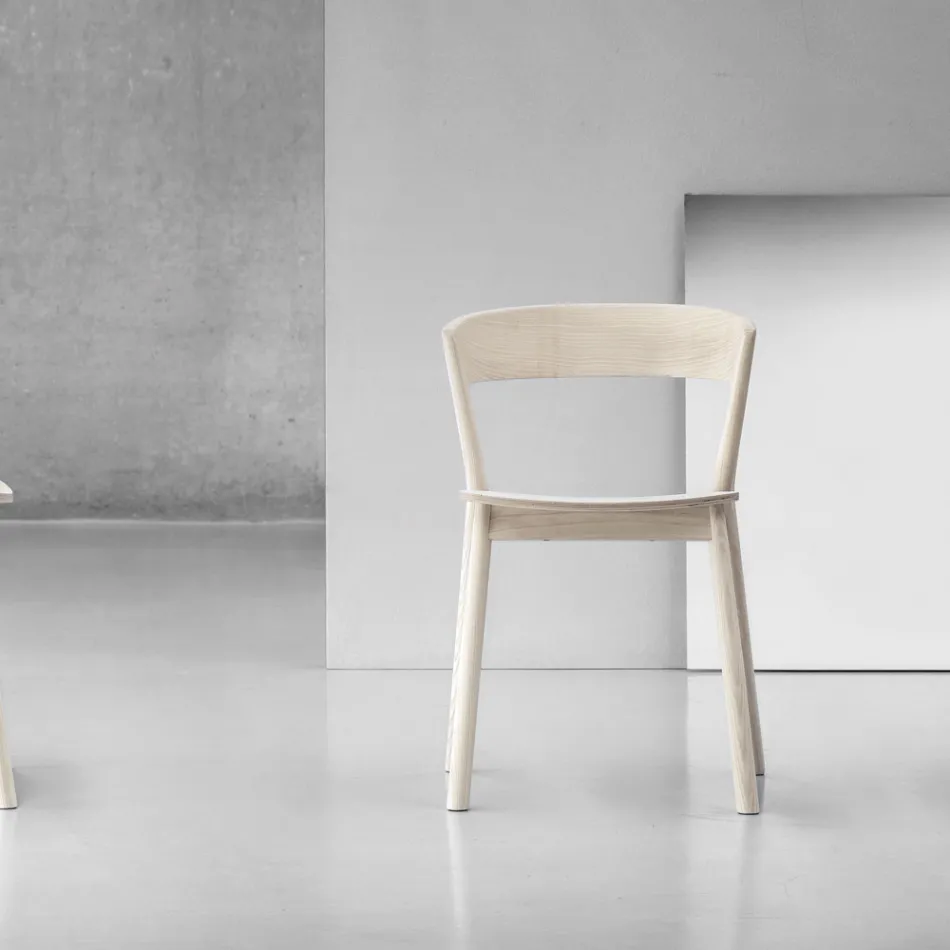 Hoge kwaliteit stoel van essenhout, gemaakt in Italië, 2 stuks - Oslo Viadurini