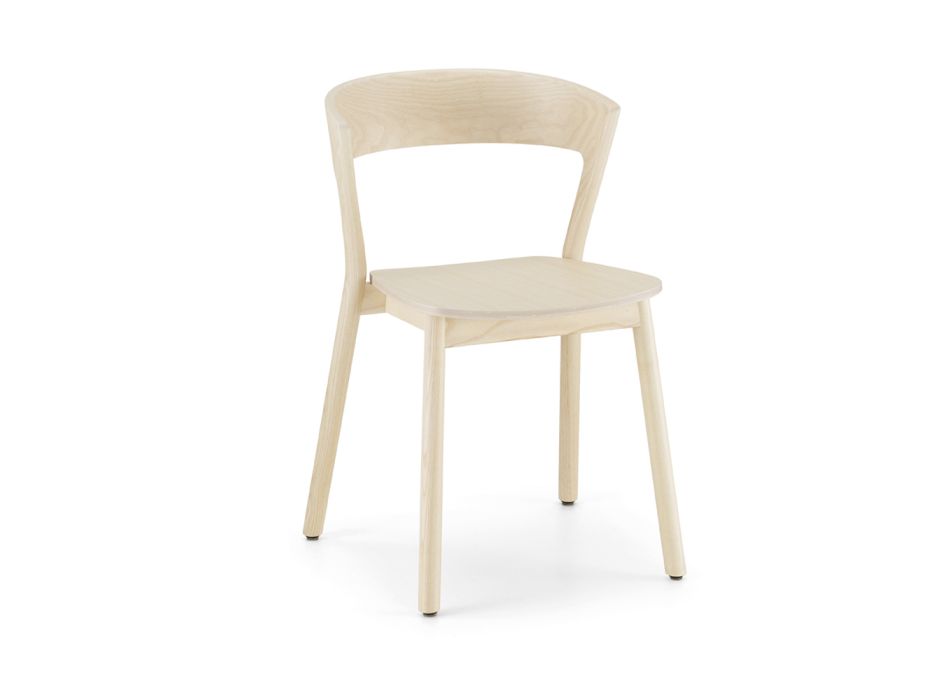 Hoge kwaliteit stoel van essenhout, gemaakt in Italië, 2 stuks - Oslo Viadurini