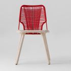 Hoge kwaliteit stoel van hout, metaal en touw, gemaakt in Italië, 2 stuks - Mandal Viadurini