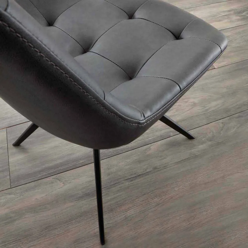 Gestoffeerde doorgestikte design stoel in stof of eco nabuk Venezia Viadurini