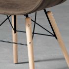 Design stoel in hout en stof gemaakt in Italië Ornica Viadurini