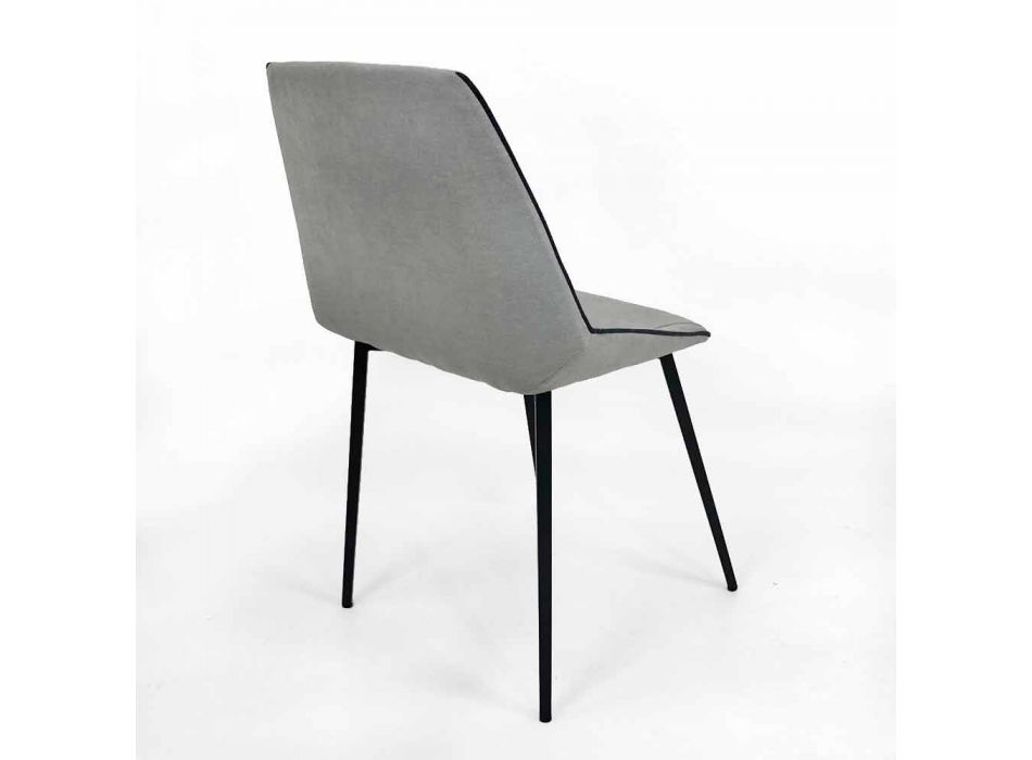 Design stoel in stof met vierkante poten made in Italy, 4 stuks - Oriella Viadurini