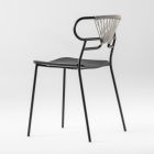 Luxe stapelbare stoel van metaal en polyurethaan, gemaakt in Italië, 2 stuks - Trosa Viadurini