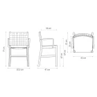 Luxe stoel in beige gelakt beukenhout en geweven leer Made in Italy - Nora Viadurini