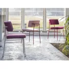 Luxe stoffen stoel met metalen onderstel, gemaakt in Italië, 2 stuks - Alaska Viadurini
