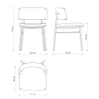 Luxe stoffen stoel met metalen onderstel, gemaakt in Italië, 2 stuks - Alaska Viadurini