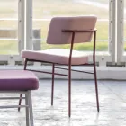 Luxe stoffen stoel met metalen onderstel, gemaakt in Italië, 2 stuks - Alaska Viadurini