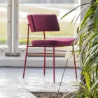 Luxe stoffen stoel met metalen onderstel, gemaakt in Italië, 2 stuks - Alaska Viadurini