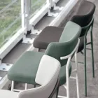 Luxe stoffen stoel met metalen onderstel, gemaakt in Italië, 2 stuks - Alaska Viadurini