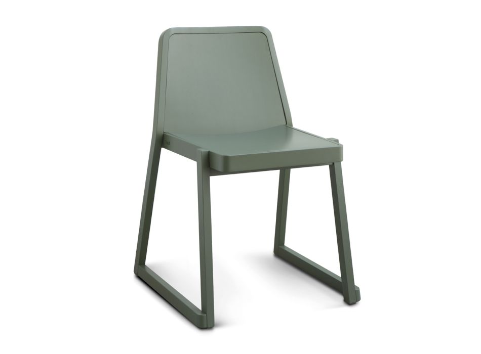 Kwaliteitsvolle stapelbare stoel van beukenhout, gemaakt in Italië, 2 stuks - Leipzig Viadurini