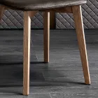 Elegante stoel met modern design in gekleurd fluweel en hout - Bizet Viadurini