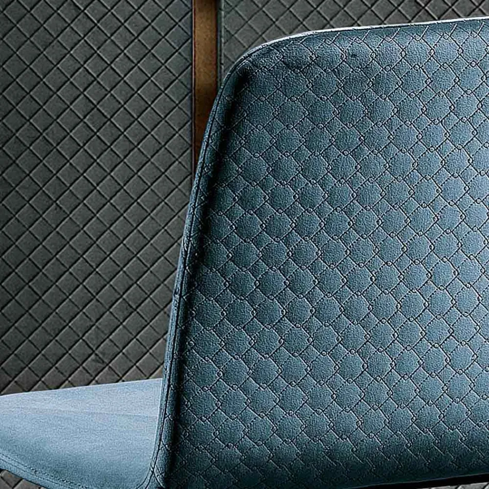 Elegante stoel met modern design in gekleurd fluweel en hout - Bizet Viadurini