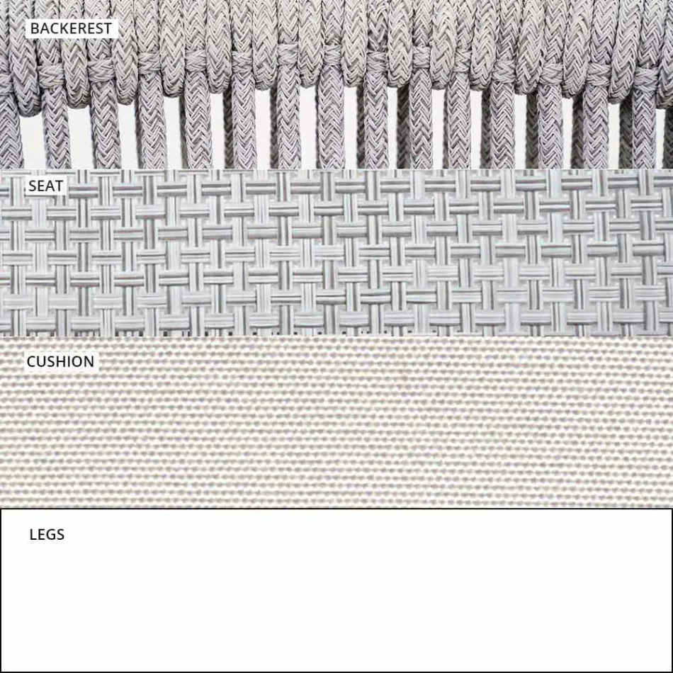 Buitenstoel met armleuningen stapelbaar gestoffeerd H 78 cm - Smart van Varaschin Viadurini