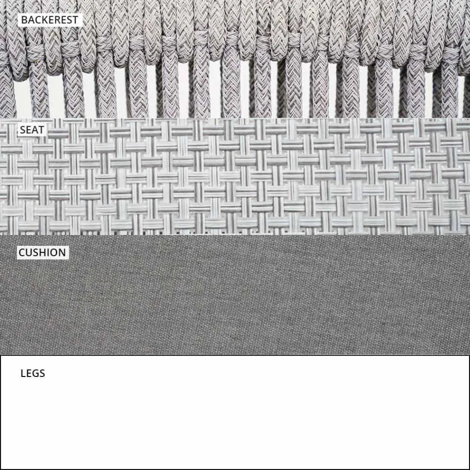 Buitenstoel met armleuningen stapelbaar gestoffeerd H 78 cm - Smart van Varaschin Viadurini