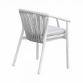 Buitenstoel met armleuningen stapelbaar gestoffeerd H 78 cm - Smart van Varaschin