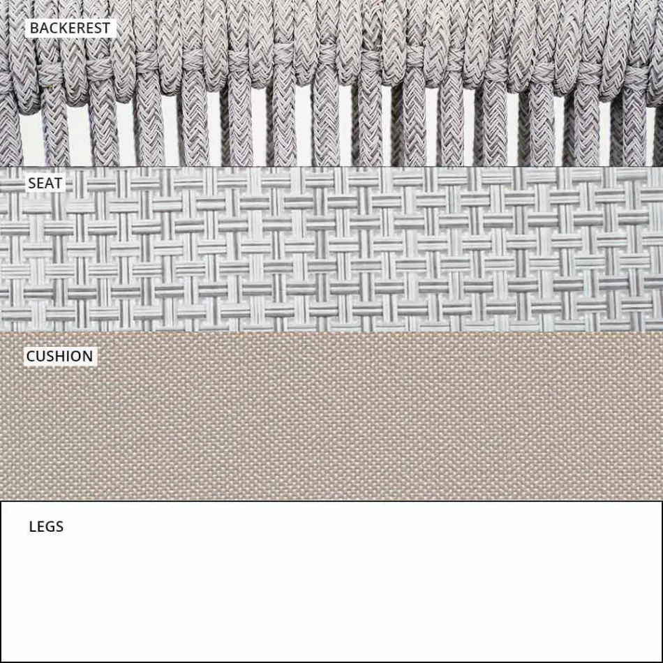 Buitenstoel met armleuningen stapelbaar gestoffeerd H 78 cm - Smart van Varaschin Viadurini