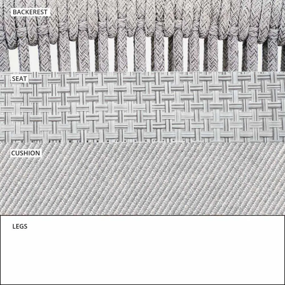 Buitenstoel met armleuningen stapelbaar gestoffeerd H 78 cm - Smart van Varaschin Viadurini