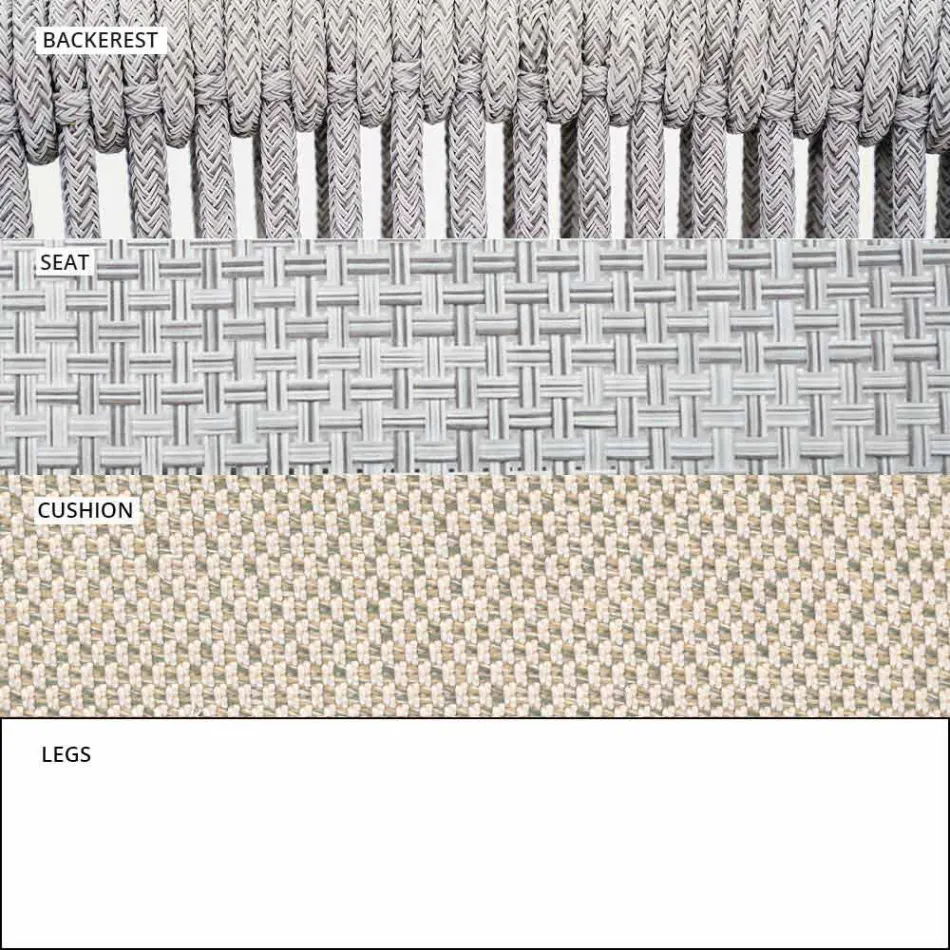 Buitenstoel met armleuningen stapelbaar gestoffeerd H 78 cm - Smart van Varaschin Viadurini