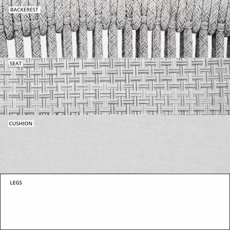 Buitenstoel met armleuningen stapelbaar gestoffeerd H 78 cm - Smart van Varaschin Viadurini