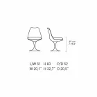 Draaistoel in gelakt aluminium met lederen zitting Made in Italy - Cabiria Viadurini