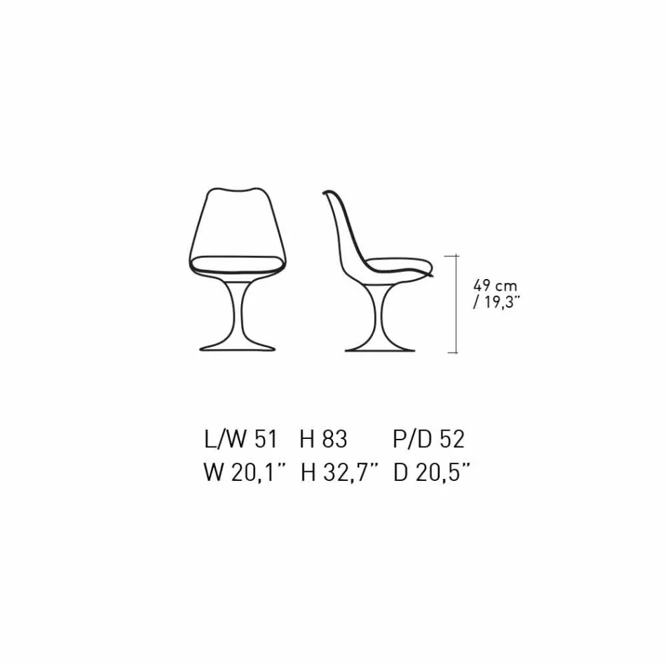 Draaistoel in gelakt aluminium met lederen zitting Made in Italy - Cabiria Viadurini