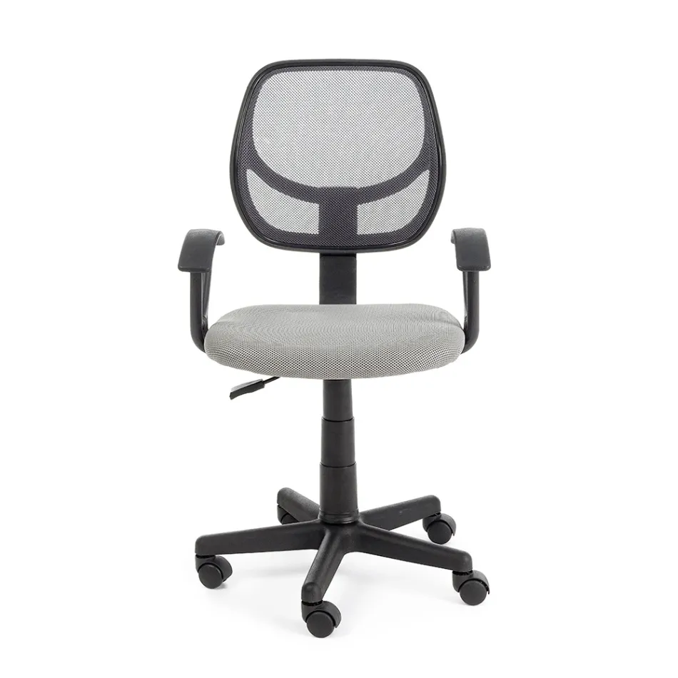 Draaibare bureaustoel in nylon en mesh-stof in 3 kleuren - Rasha Viadurini