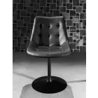 Draaistoel, zitting in ecoleer Capitonnè Processing - Aura Viadurini