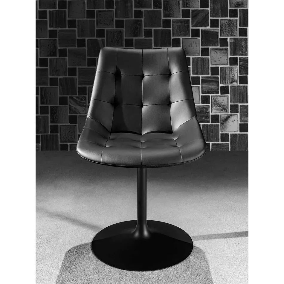 Draaistoel, zitting in ecoleer Capitonnè Processing - Aura Viadurini