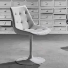 Draaistoel, zitting in ecoleer Capitonnè Processing - Aura Viadurini