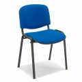 Gestoffeerde stoel voor een wachtkamer met zwart metalen onderstel - Carmela