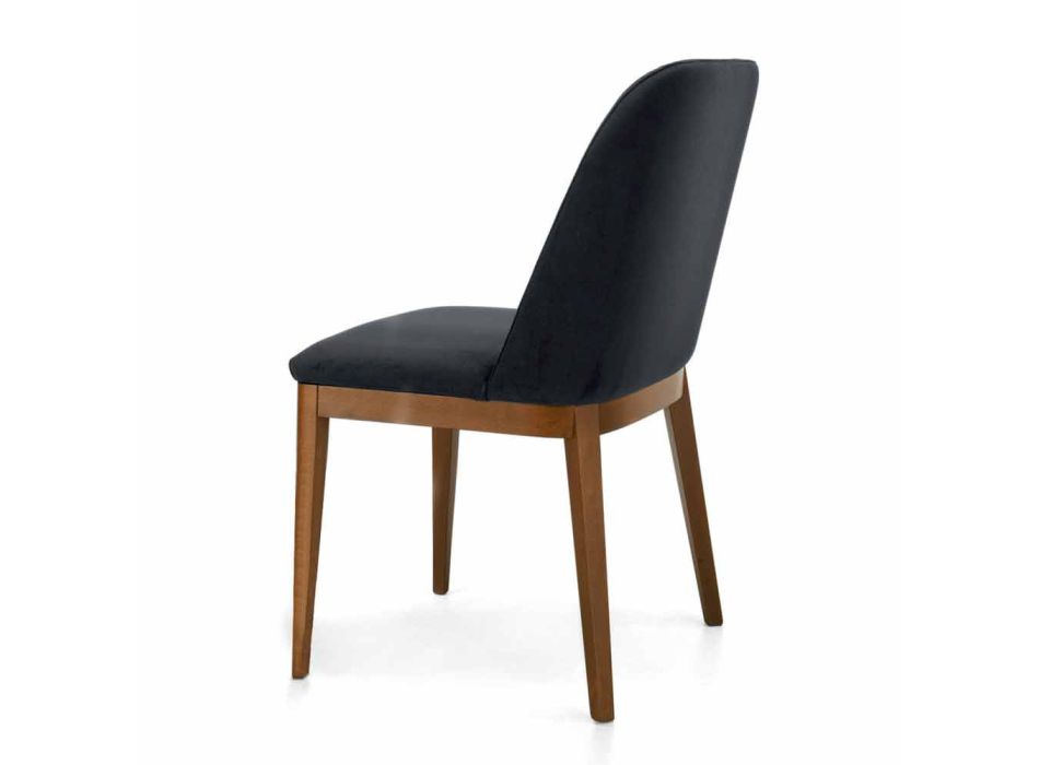 Gewatteerde stoel met eikenhouten onderstel Made in Italy - Sebastian Viadurini