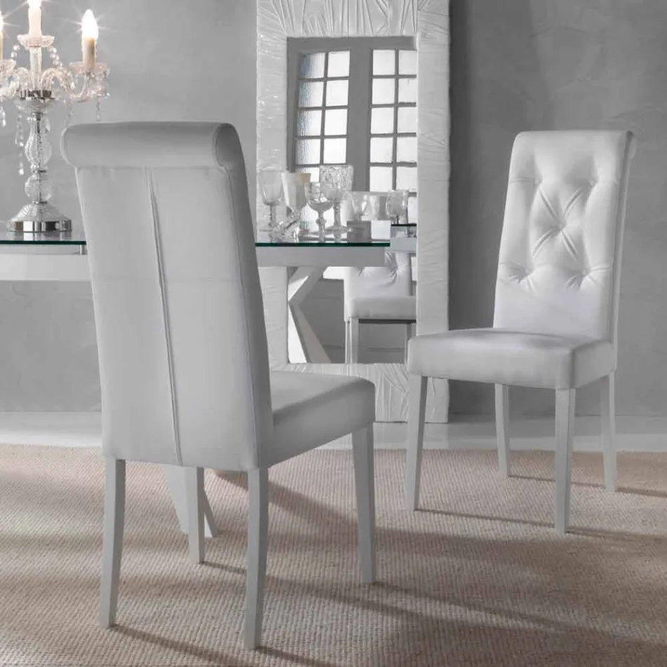 Gestoffeerde designstoel, met Capitonnè-verwerking - Diana Viadurini