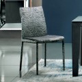 Gestoffeerde en gestoffeerde stoel in stof Made in Italy 4 stuks - Monnalisa