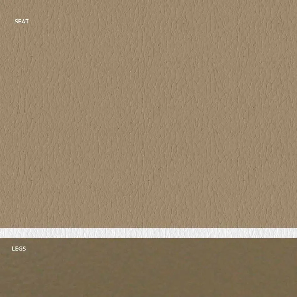 Gewatteerde stalen stoel en kunstleren zitting met witte rand – Nirvana Viadurini