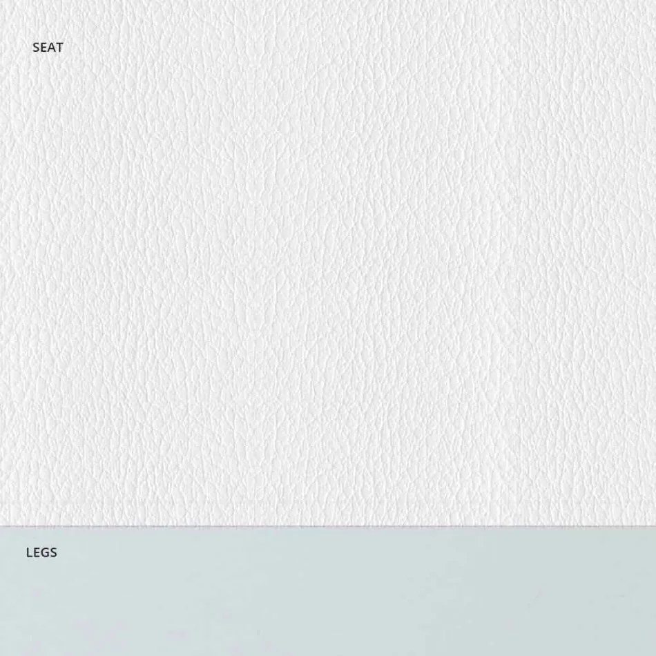 Gewatteerde stalen stoel en kunstleren zitting met witte rand – Nirvana Viadurini