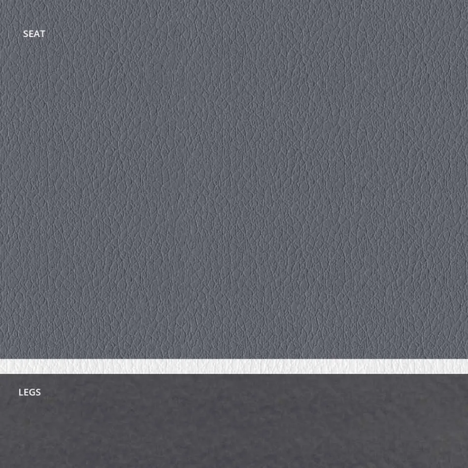 Gewatteerde stalen stoel en kunstleren zitting met witte rand – Nirvana Viadurini