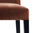 Beklede massief houten woonstoel Grilli Zarafa gemaakt in Italië, 2 stukken Viadurini